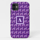 Afghan Hound Dog Paarse Silhouet Monogram Case-Mate iPhone Case (Achterkant)