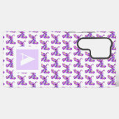 Afghan Hound Dog Paarse Silhouet Monogram Samsung Galaxy Hoesje (Achterkant horizontaal)