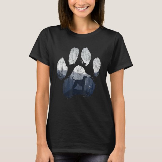 Afghan Hound Dog Paw Mom Dad Mountains T-shirt (Voorkant)