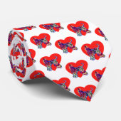 Afghan Hound Dog Red Valentijn's Day White Neck Stropdas (Opgerold)