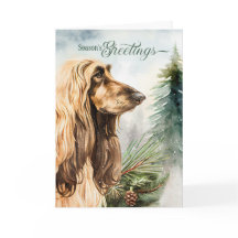 Afghan Hound Dog Season's Groeten Woodland