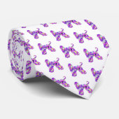 Afghan Hound Dog Silhouet Paarse Wit Stropdas (Opgerold)
