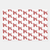 Afghan Hound Dog Silhouet Rood Merry Woofmas Inpakpapier Vel (Voorkant 3)