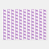 Afghan Hound Dog Silhouette Paarse Happy Birthday Inpakpapier Vel (Voorkant 3)