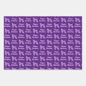 Afghan Hound Dog Silhouette Paarse Happy Birthday Inpakpapier Vel (Voorkant)