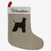 Afghan Hound Dog Silhouette Persoonlijke feestdag Kleine Kerstsok (Voorkant)