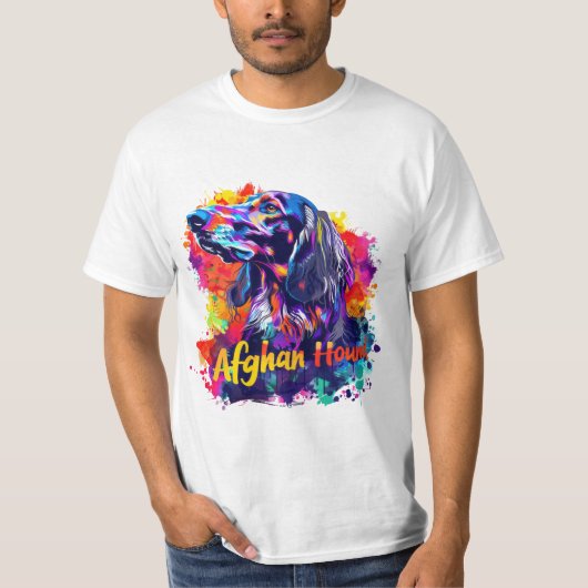 Afghan Hound Dog T-shirt (Voorkant)