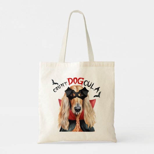 Afghan Hound Dog Vampire Trick or treat Halloween Tote Bag (Achterkant)