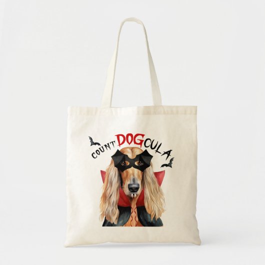 Afghan Hound Dog Vampire Trick or treat Halloween Tote Bag (Voorkant)