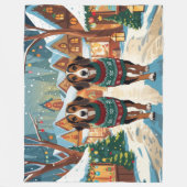 Afghan Hound Dogs Christmas Snow Holiday Fleece Deken (Voorkant)