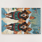 Afghan Hound Dogs Christmas Snow Holiday Legpuzzel (Horizontaal)