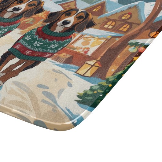 Afghan Hound Dogs Christmas Snow Holiday Snijplank (Hoek)