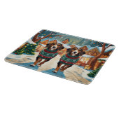 Afghan Hound Dogs Christmas Snow Holiday Snijplank (Hoek)