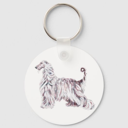 Afghan Hound Elegance Sleutelhanger (Voorkant)