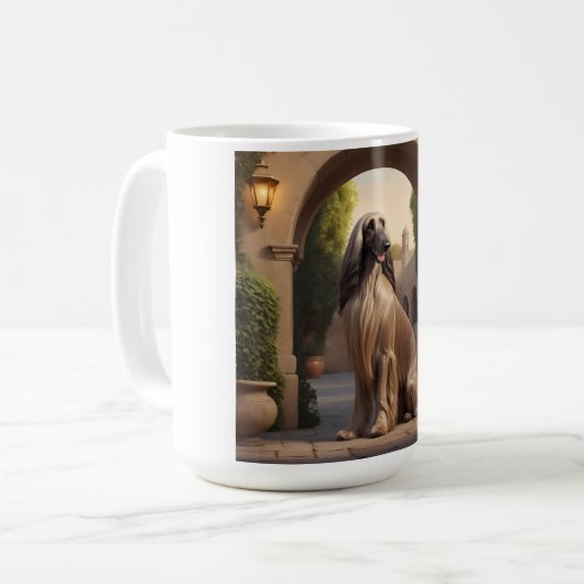 Afghan Hound Elegant Breed Coffee Mok (Voorkant links)