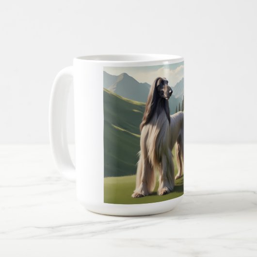 Afghan Hound Elegant Breed Coffee Mok (Voorkant links)