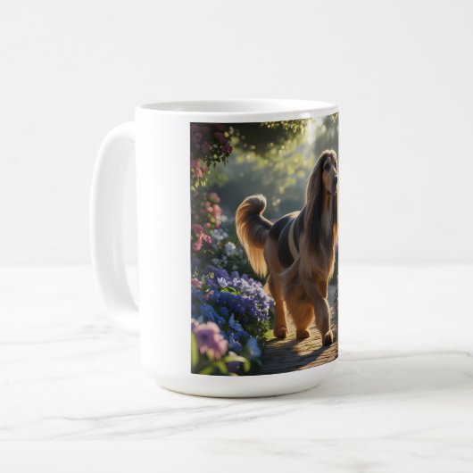 Afghan Hound Elegant Breed Coffee Mok (Voorkant links)