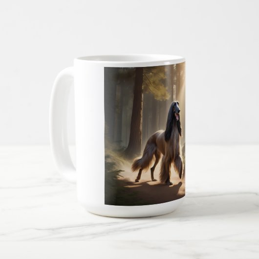 Afghan Hound Elegant Breed Coffee Mok (Voorkant links)