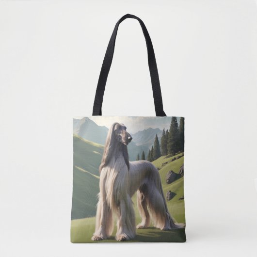 Afghan Hound Elegante Canvas tas (Voorkant)