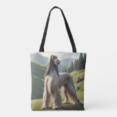 Afghan Hound Elegante Canvas tas (Achterkant)