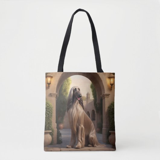 Afghan Hound Elegante Canvas tas (Voorkant)