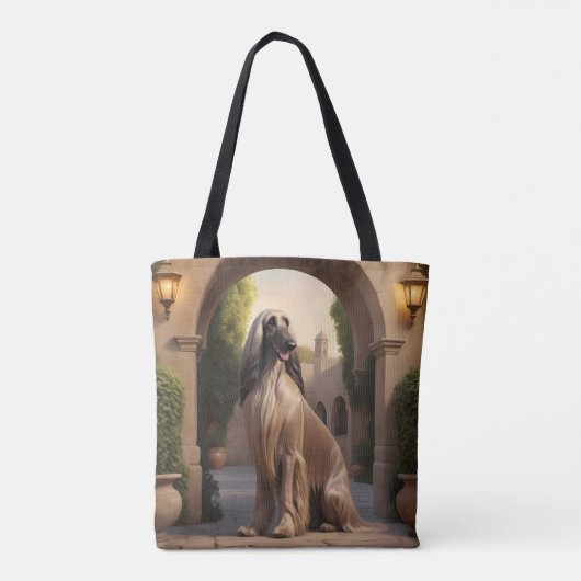 Afghan Hound Elegante Canvas tas (Achterkant)