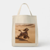 Afghan Hound Elegante Kruidenier Canvas tas (Achterkant)