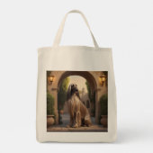 Afghan Hound Elegante kruidenier Canvas tas (Achterkant)
