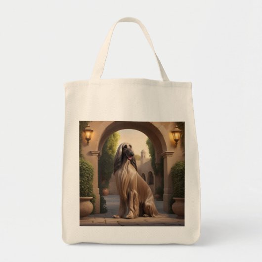 Afghan Hound Elegante kruidenier Canvas tas (Voorkant)