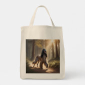 Afghan Hound Elegante kruidenier Canvas tas (Achterkant)