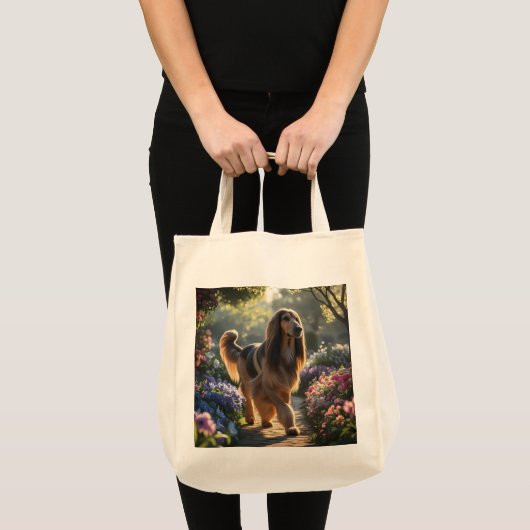 Afghan Hound Elegante kruidenier Canvas tas (Voorkant (product))