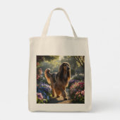 Afghan Hound Elegante kruidenier Canvas tas (Achterkant)