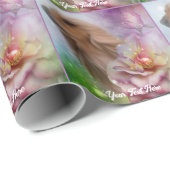 Afghan Hound Fantasy Flower gepersonaliseerd Cadeaupapier (Rol Hoek)