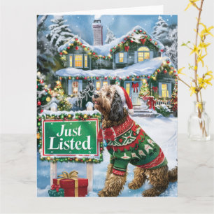 Afghan Hound Feestelijke Humor Realtor Christmas Kaart