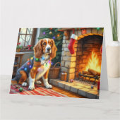 Afghan Hound Fireplace with Christmas Lights Kaart (Voorkant)