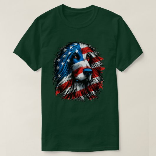 Afghan Hound FLAG Verenigde Staten Hondenliefhebbe T-shirt (Design voorkant)