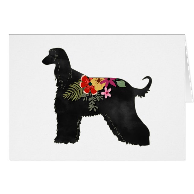 Afghan Hound Floral Bohemian Saddle (Voorkant Horizontaal)