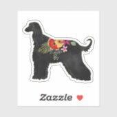Afghan Hound Floral Bohemian Saddle Sticker (Vel)