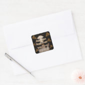 AFGHAN HOUND GOLD VIERKANTE STICKER (Envelop)