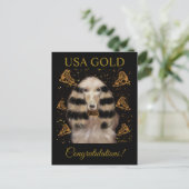 AFGHAN HOUND GOUD  BRIEFKAART (Staand voorkant)