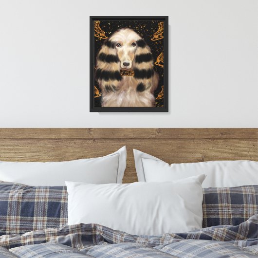 AFGHAN HOUND GOUD CANVAS AFDRUK (Insitu (Slaapkamer))