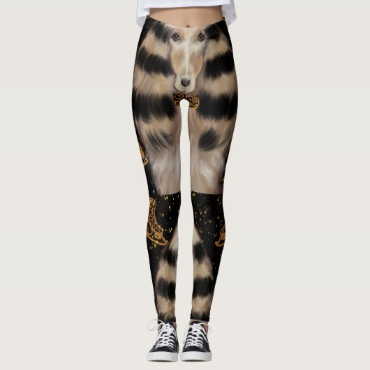 AFGHAN HOUND GOUD  LEGGINGS (Voorkant)