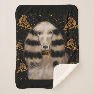 AFGHAN HOUND GOUD  SHERPA DEKEN