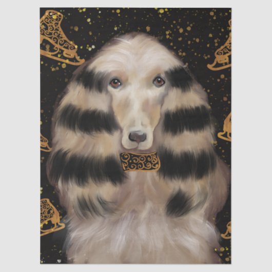 AFGHAN HOUND GOUD  TISSUEPAPIER (Voorkant)