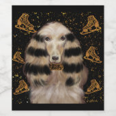 AFGHAN HOUND GOUD WIJN ETIKET (Enkel label)