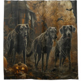 Afghan Hound Halloween Nacht Doggy Delight Douchegordijn (Voorkant)