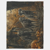 Afghan Hound Halloween Nacht Doggy Delight Fleece Deken (Voorkant)