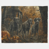 Afghan Hound Halloween Nacht Doggy Delight Fleece Deken (Voorkant (Horizontaal))
