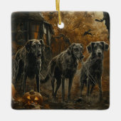 Afghan Hound Halloween Nacht Doggy Delight Keramisch Ornament (Voorkant)