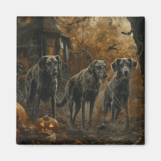 Afghan Hound Halloween Nacht Doggy Delight Magneet (Voorkant)
